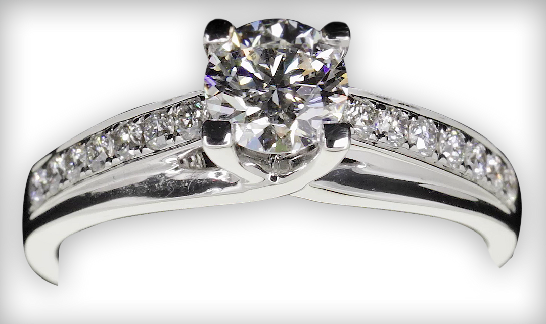 Crossover Prongs and Bridged Grain Set Diamond Band - W0023 (Lab Grown)