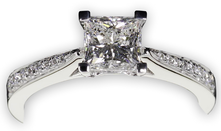 Timeless Princess Cut 4-Claw engagement ring - W0250 (Lab Grown)