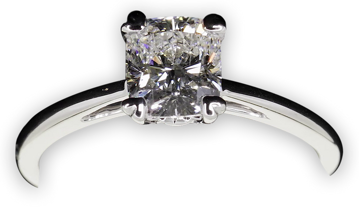 Timeless Cushion Cut Engagement Ring with Heart Shaped Prong Tips - W0255 (Lab Grown)