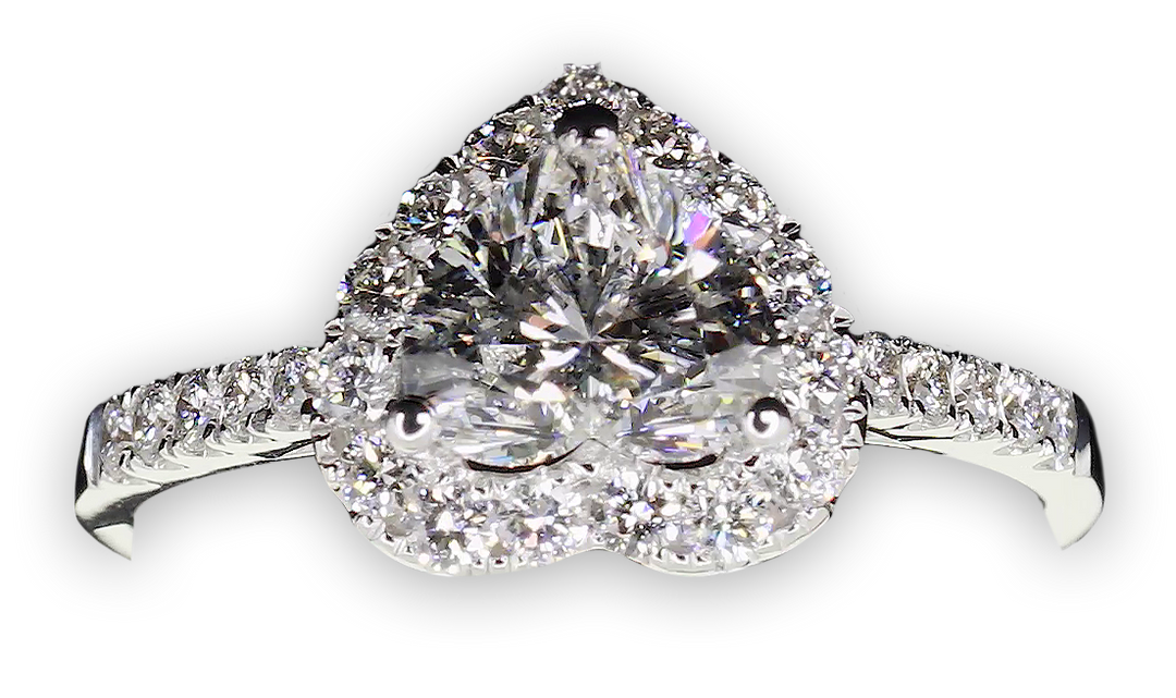 Heavenly Heart Shaped diamond halo ring - W0325 (Lab Grown)
