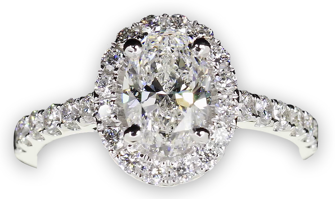 Classic Oval Halo Diamond Engagement Ring - W0330 (Lab Grown)
