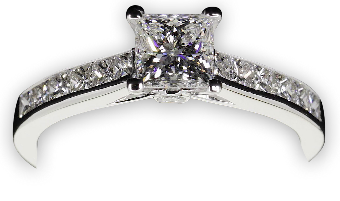 Classic Princess Cut with channel set band - W0336 (Lab Grown)