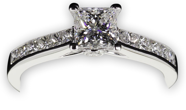 Classic Princess Cut with channel set band - W0336 (Lab Grown)