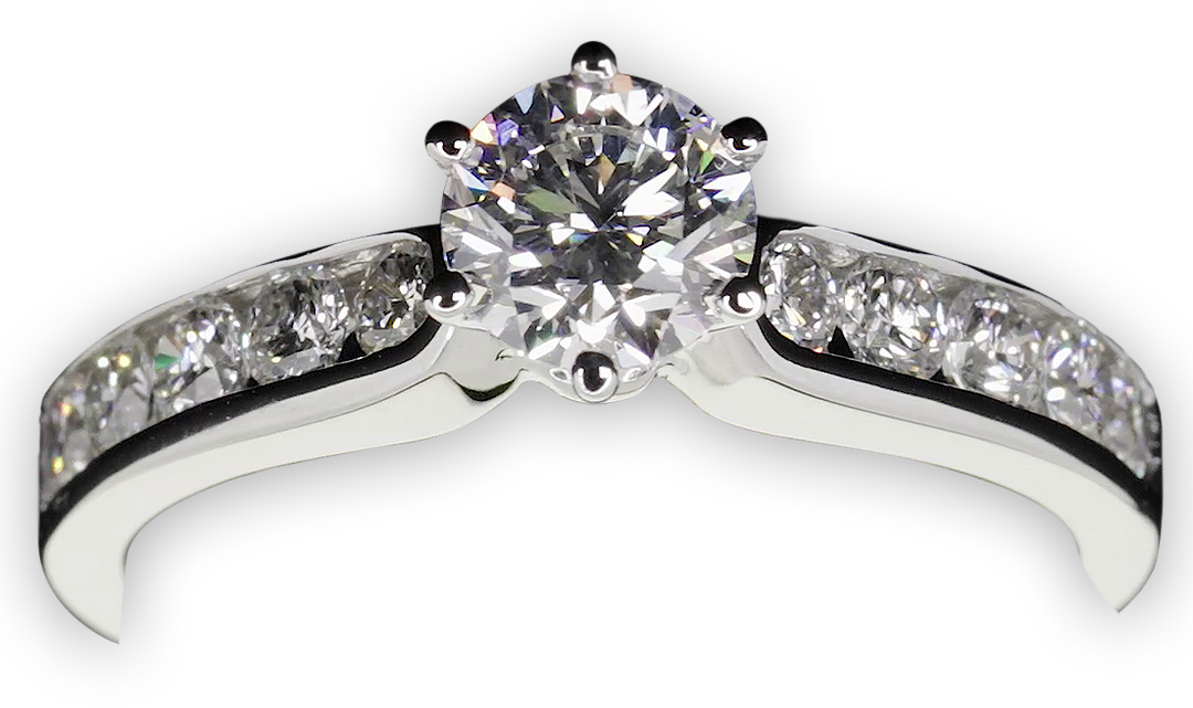 6-claw channel set timeless engagement ring - W0353 (Lab Grown)