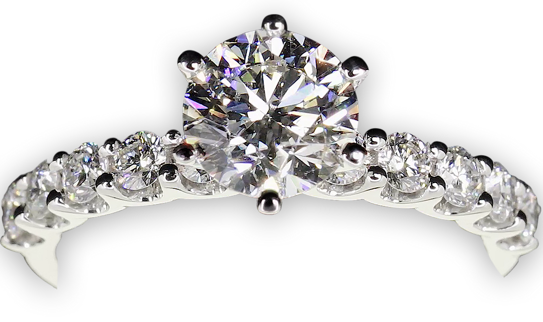 Timeless 6-Claw Brilliant Cut with Scalloped Band - W0401 (Lab Grown)