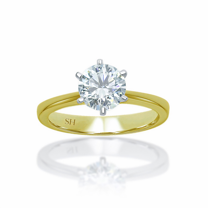 Minimalistic 6-Claw Solitaire Engagement Ring - W0003 (Lab Grown)
