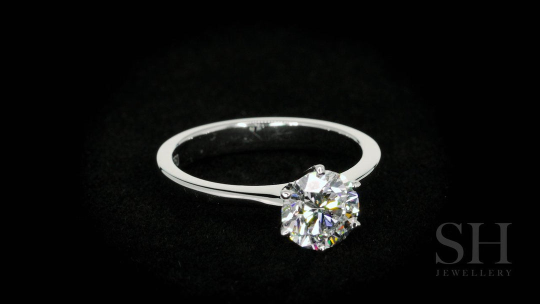 Minimalistic 6-Claw Solitaire Engagement Ring - W0003 (Lab Grown)
