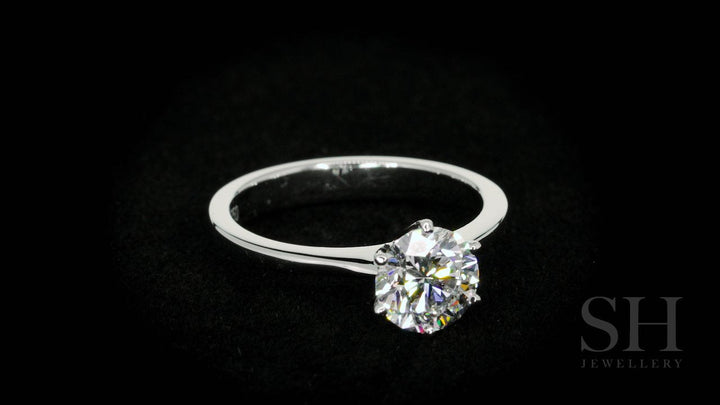 Minimalistic 6-Claw Solitaire Engagement Ring - W0003 (Lab Grown)