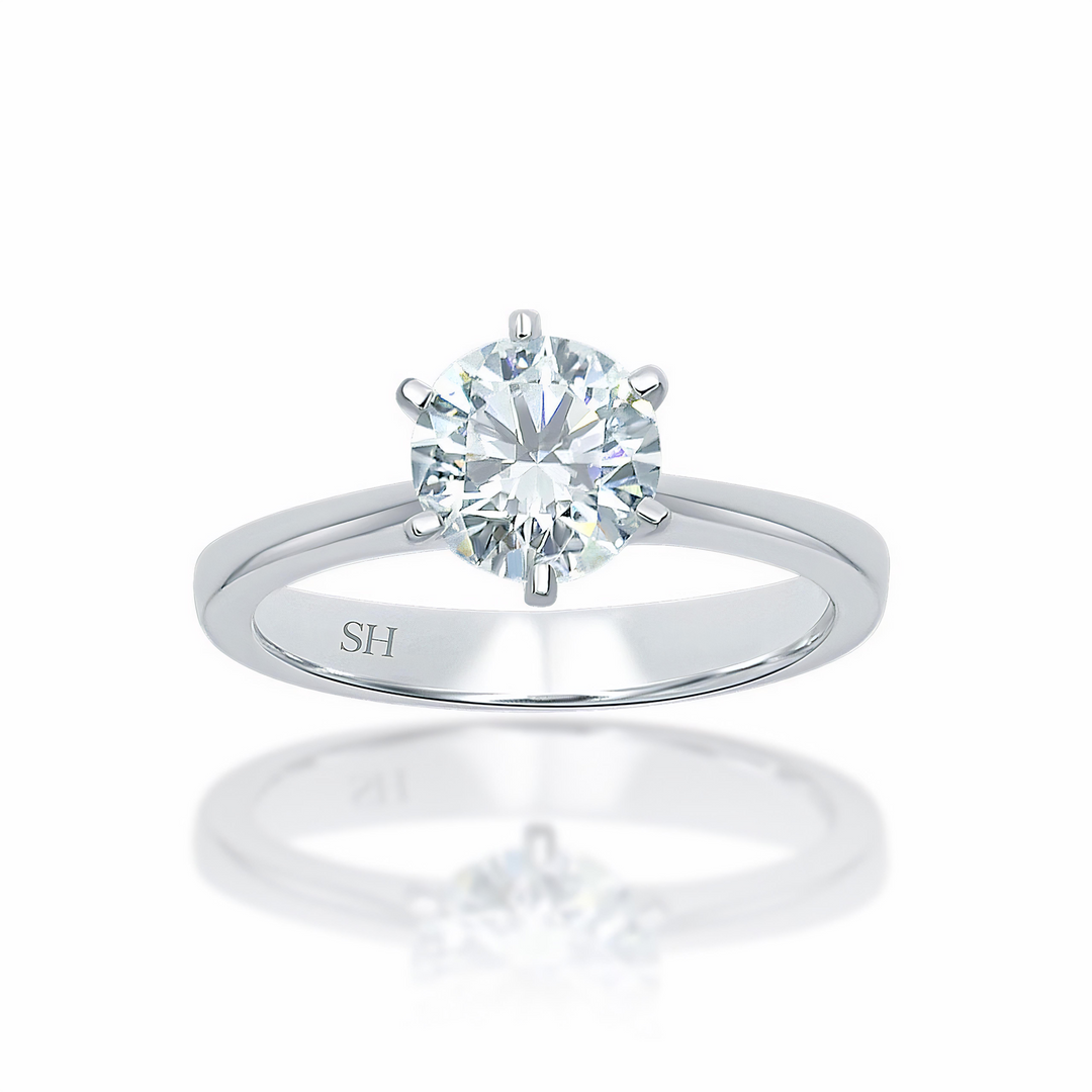 Minimalistic 6-Claw Solitaire Engagement Ring - W0003 (Lab Grown)