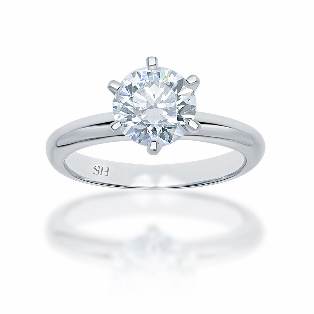 Classic 6-Claw Solitaire Engagement Ring - W0004 (Lab Grown)