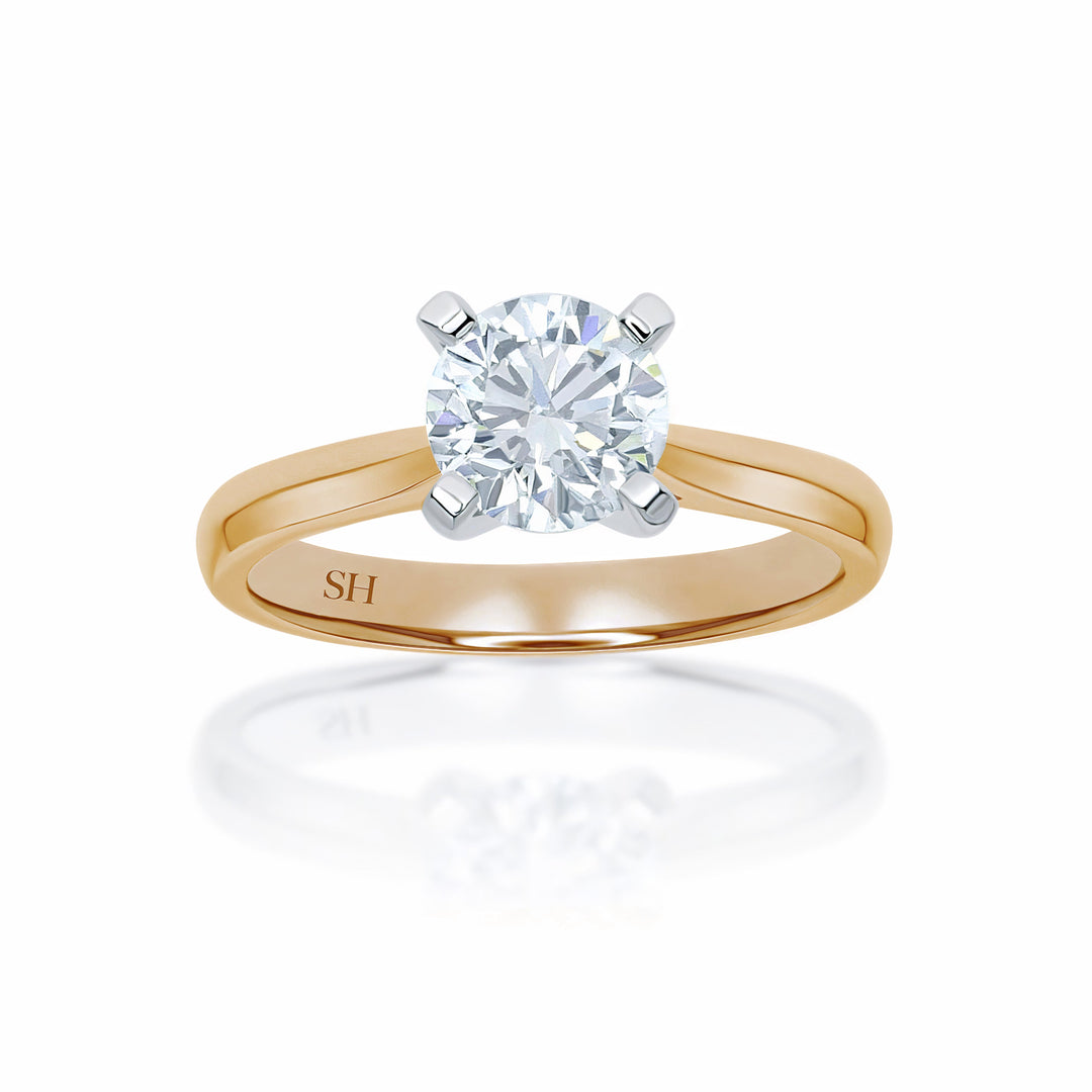 Modern 4-Claw solitaire engagement ring - W0006 (Lab Grown)