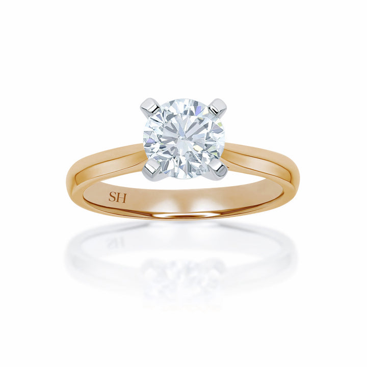 Modern 4-Claw solitaire engagement ring - W0006 (Lab Grown)