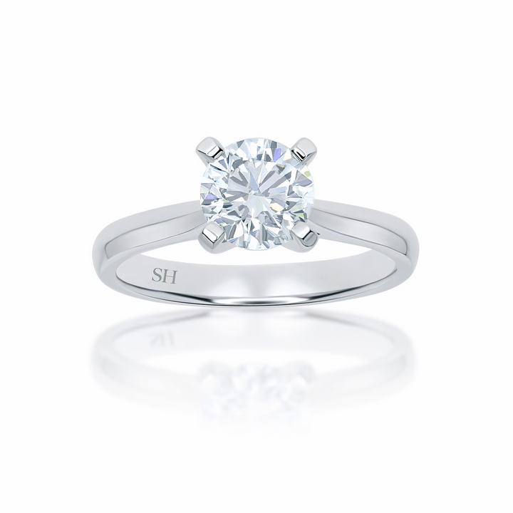 Modern 4-Claw solitaire engagement ring - W0006 (Lab Grown)