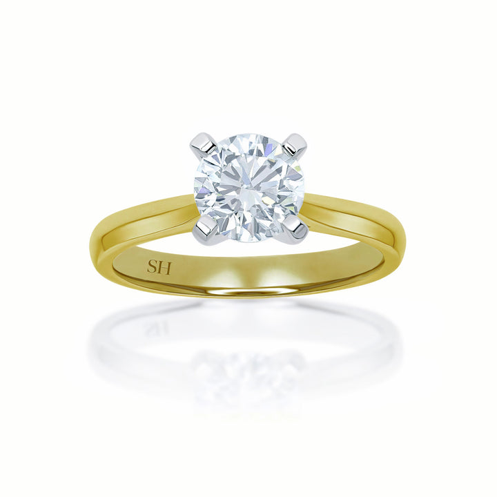 Modern 4-Claw solitaire engagement ring - W0006 (Lab Grown)