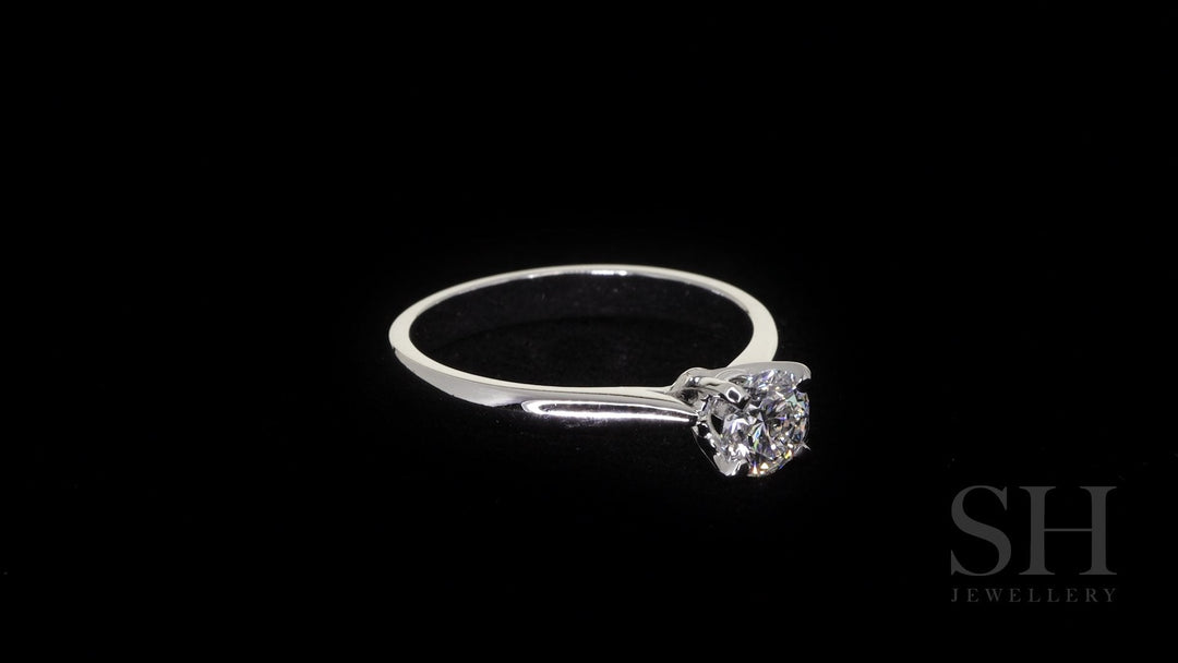 Modern 4-Claw solitaire engagement ring - W0006 (Lab Grown)