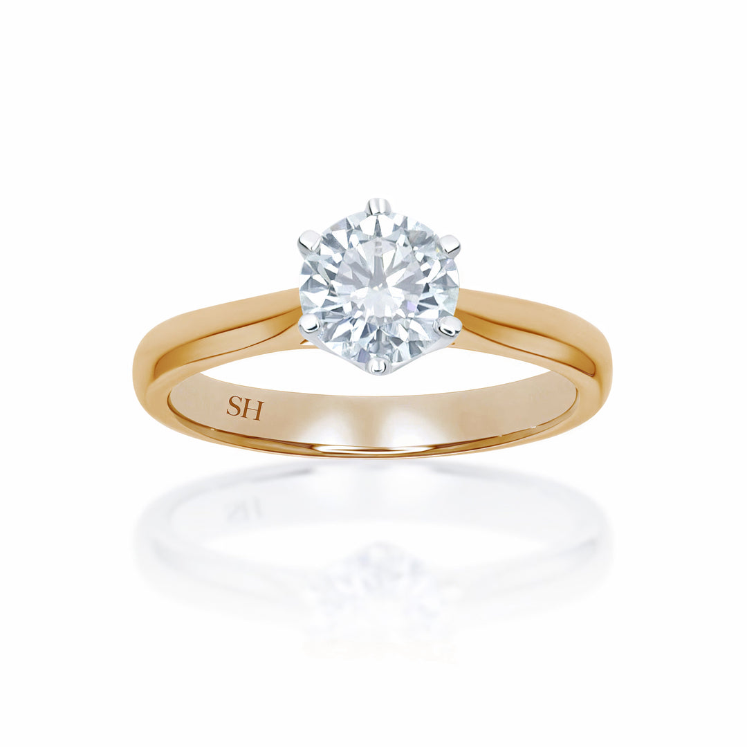 Webbed 6-Claw solitaire engagement ring - W0007 (Lab Grown)