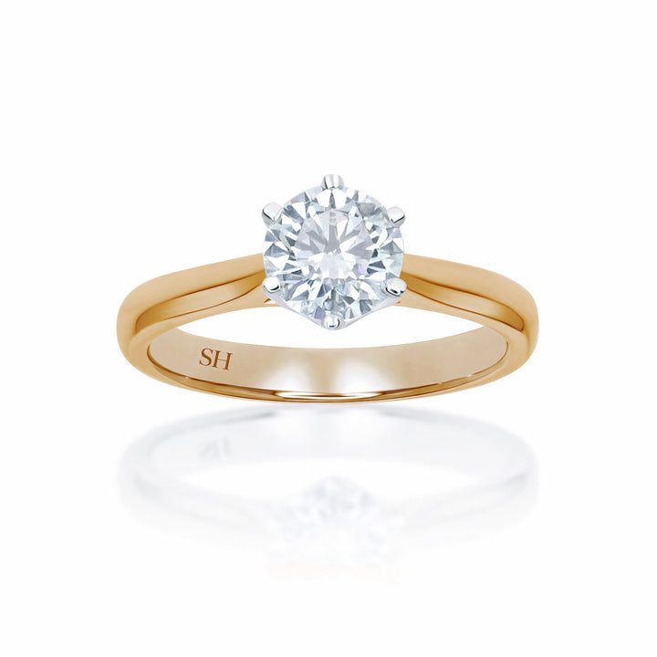 Webbed 6-Claw solitaire engagement ring - W0007 (Lab Grown)