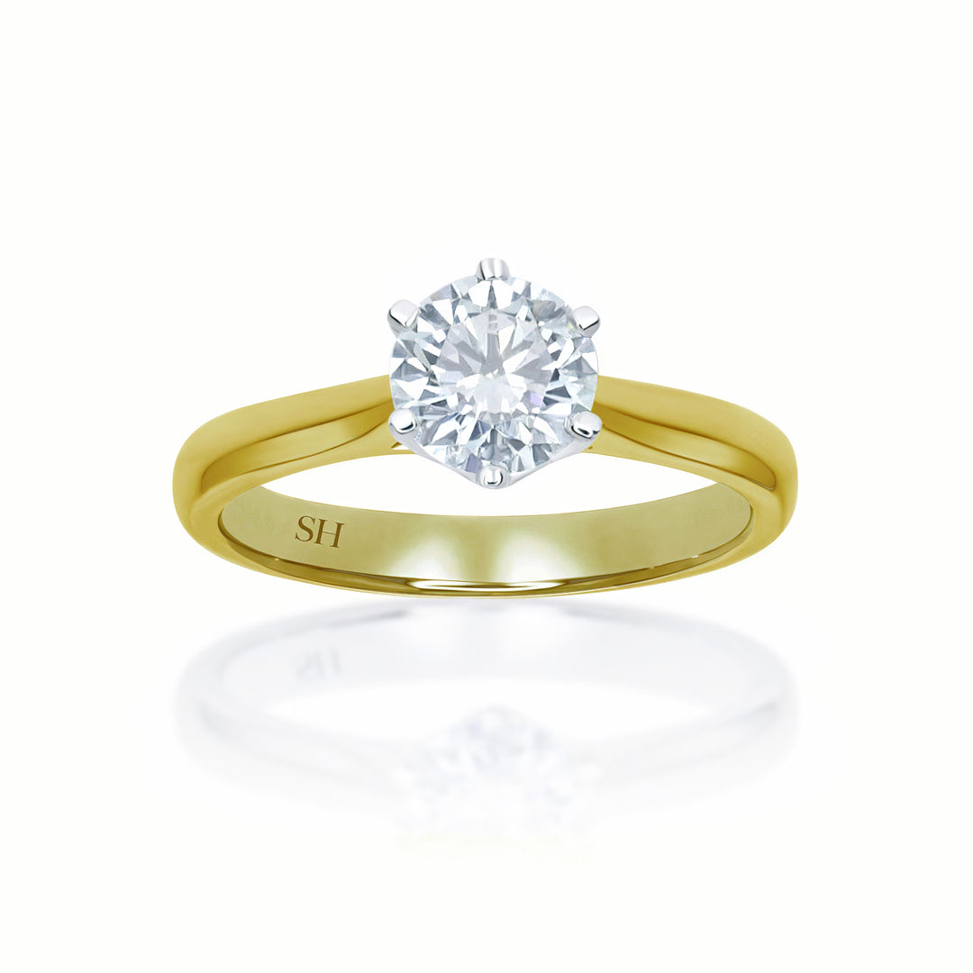 Webbed 6-Claw solitaire engagement ring - W0007 (Lab Grown)
