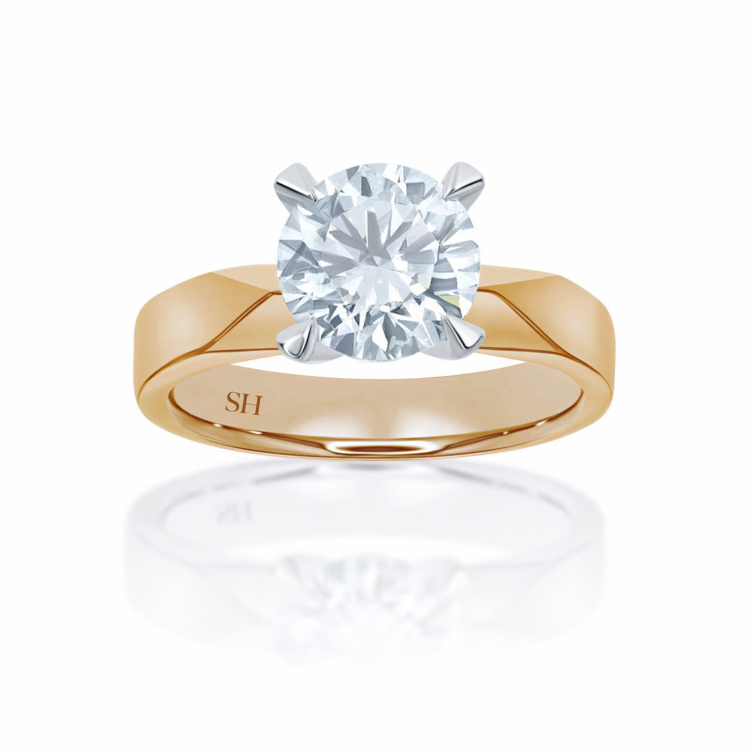 Classic solitaire engagement ring with high 4-Claw setting - W0011 (Lab Grown)