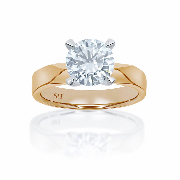 Classic solitaire engagement ring with high 4-Claw setting - W0011 (Lab Grown)