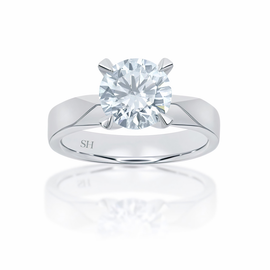 Classic solitaire engagement ring with high 4-Claw setting - W0011 (Lab Grown)