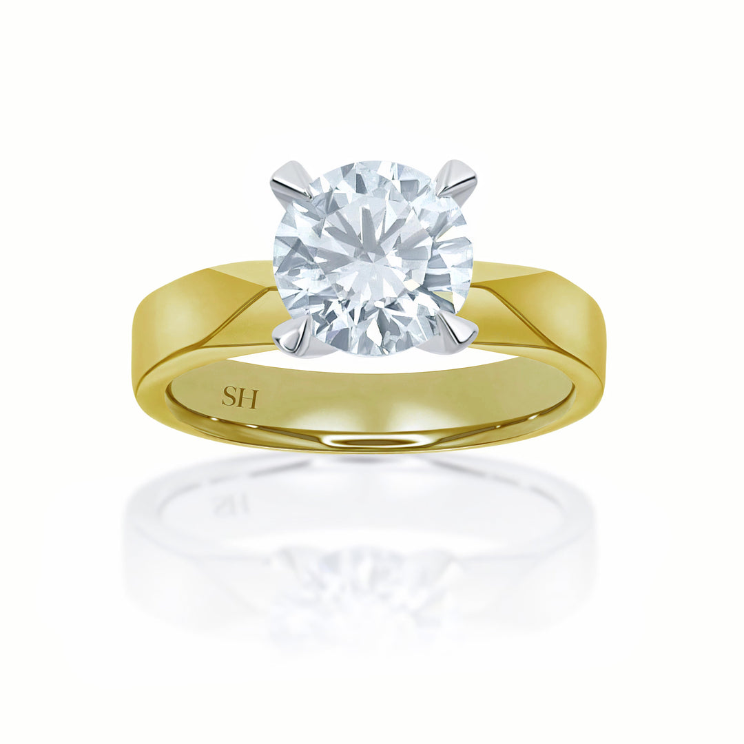 Classic solitaire engagement ring with high 4-Claw setting - W0011 (Lab Grown)