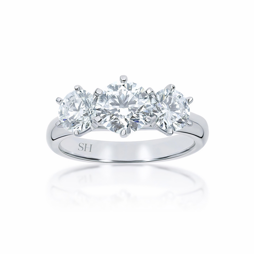 Classic 6-Claw Trilogy Engagement Ring - W0031 (Lab Grown)