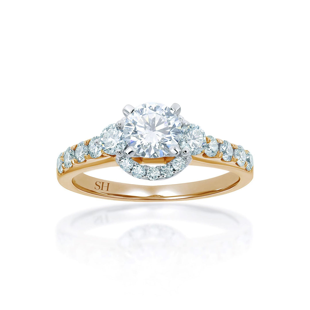 Intricate Semi-Halo Engagement Ring - W0252 (Lab Grown)