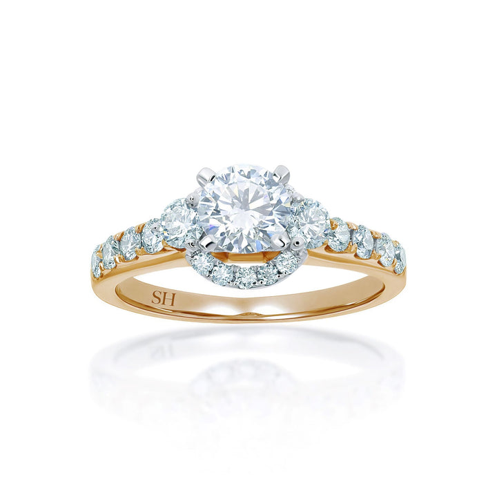 Intricate Semi-Halo Engagement Ring - W0252 (Lab Grown)