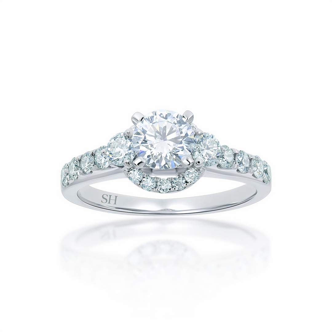 Intricate Semi-Halo Engagement Ring - W0252 (Lab Grown)