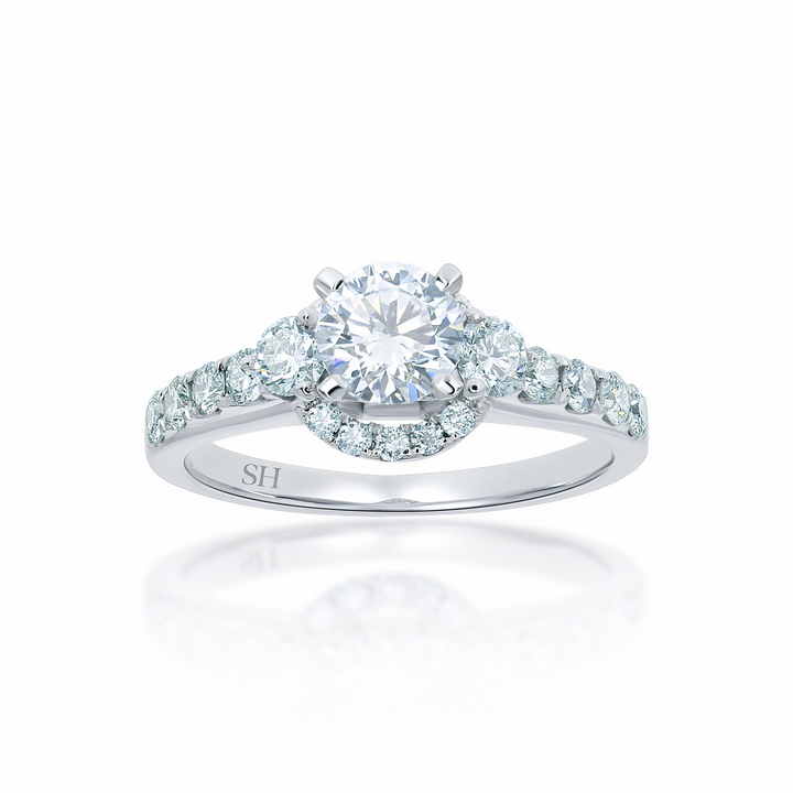 Intricate Semi-Halo Engagement Ring - W0252 (Lab Grown)
