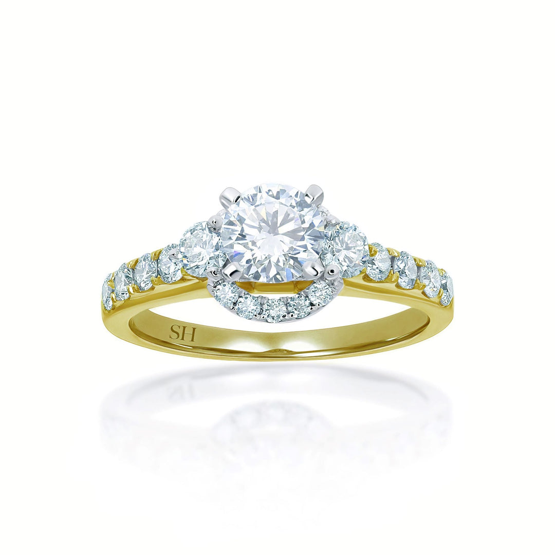 Intricate Semi-Halo Engagement Ring - W0252 (Lab Grown)
