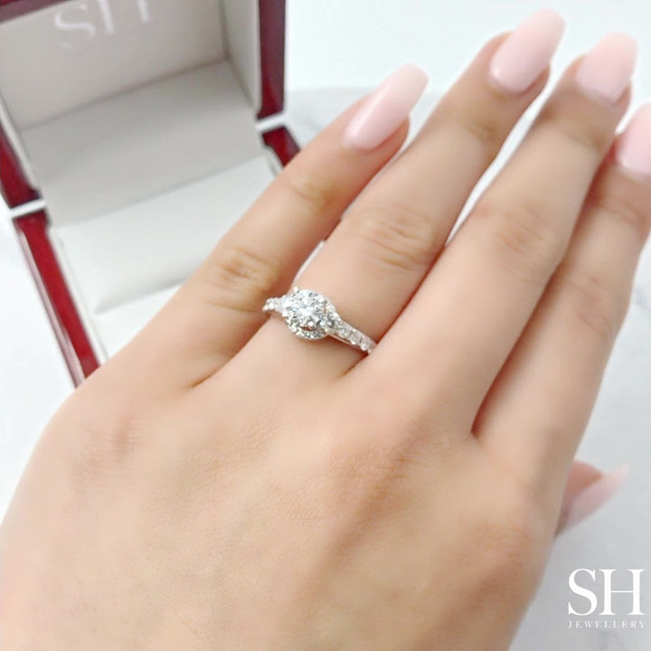 Intricate Semi-Halo Engagement Ring - W0252 (Lab Grown)