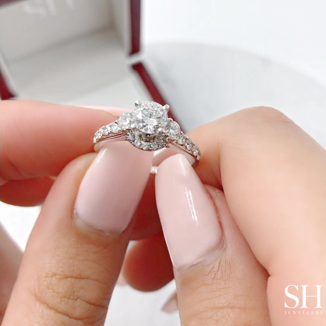 Intricate Semi-Halo Engagement Ring - W0252 (Lab Grown)