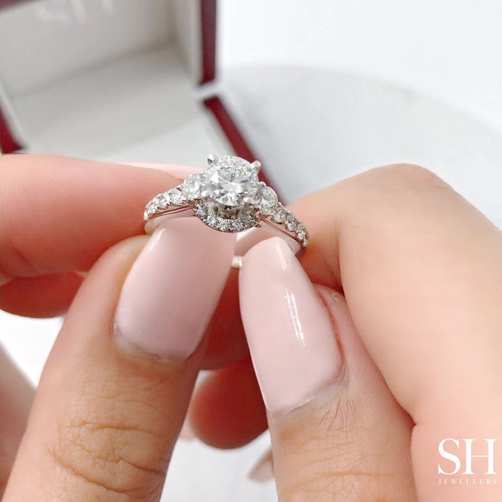 Intricate Semi-Halo Engagement Ring - W0252 (Lab Grown)