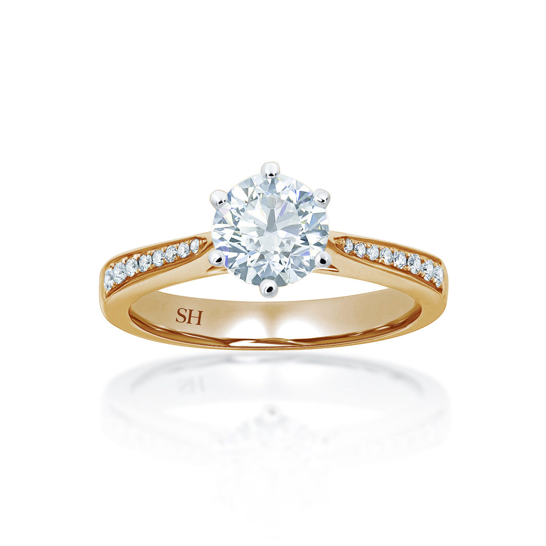 Timeless 6-Claw beauty with tapered band - W0254 (Lab Grown)