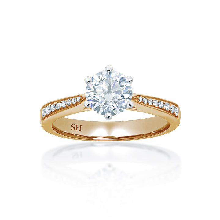 Timeless 6-Claw beauty with tapered band - W0254 (Lab Grown)