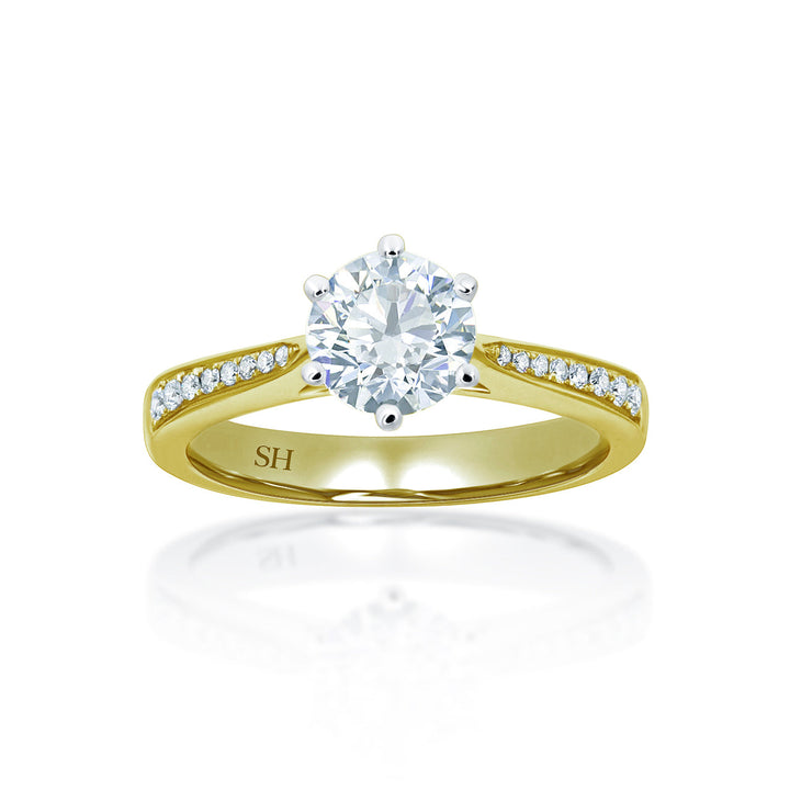 Timeless 6-Claw beauty with tapered band - W0254 (Lab Grown)