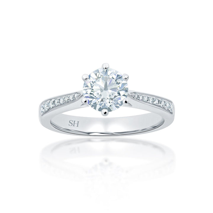 Timeless 6-Claw beauty with tapered band - W0254 (Lab Grown)