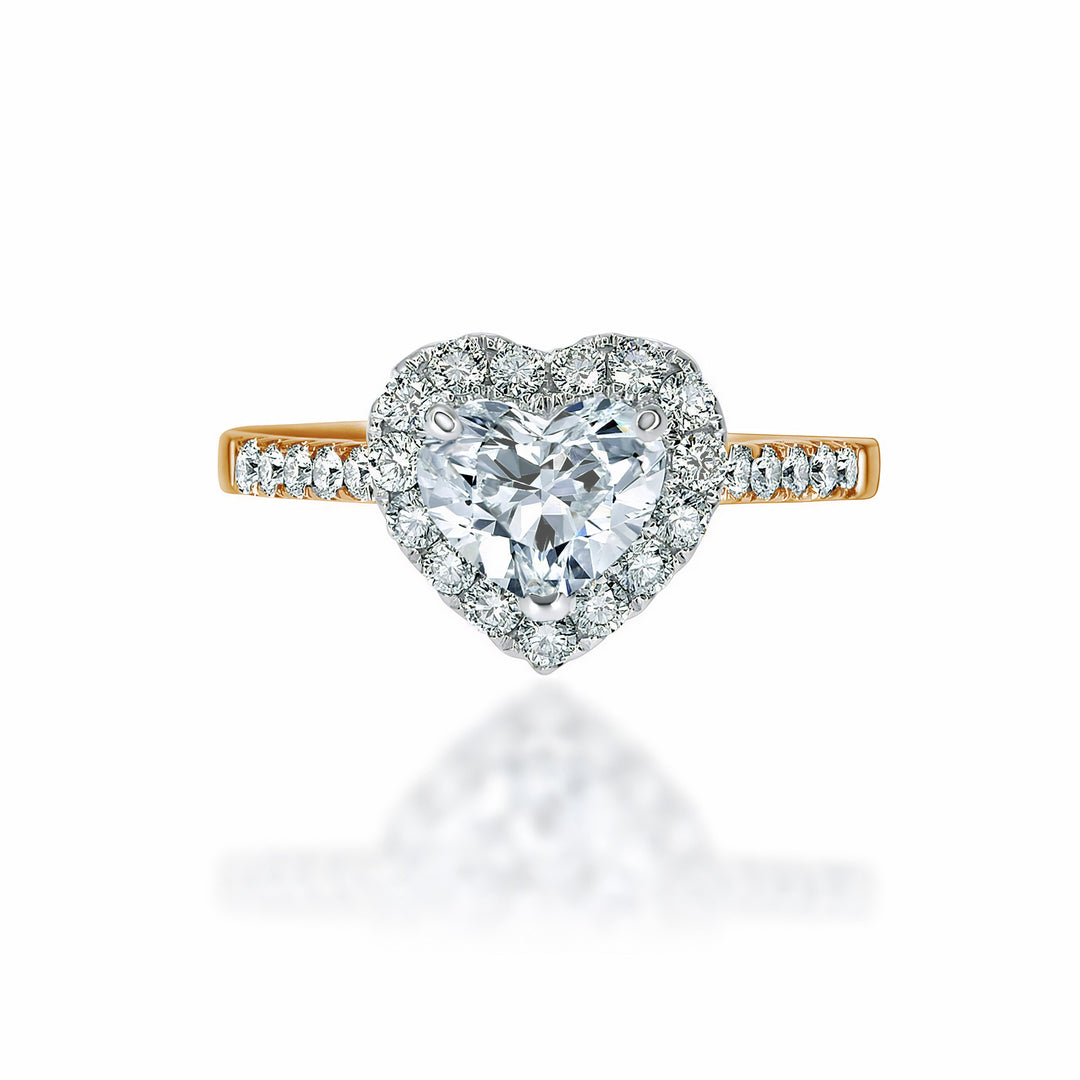 Heavenly Heart Shaped diamond halo ring - W0325 (Lab Grown)