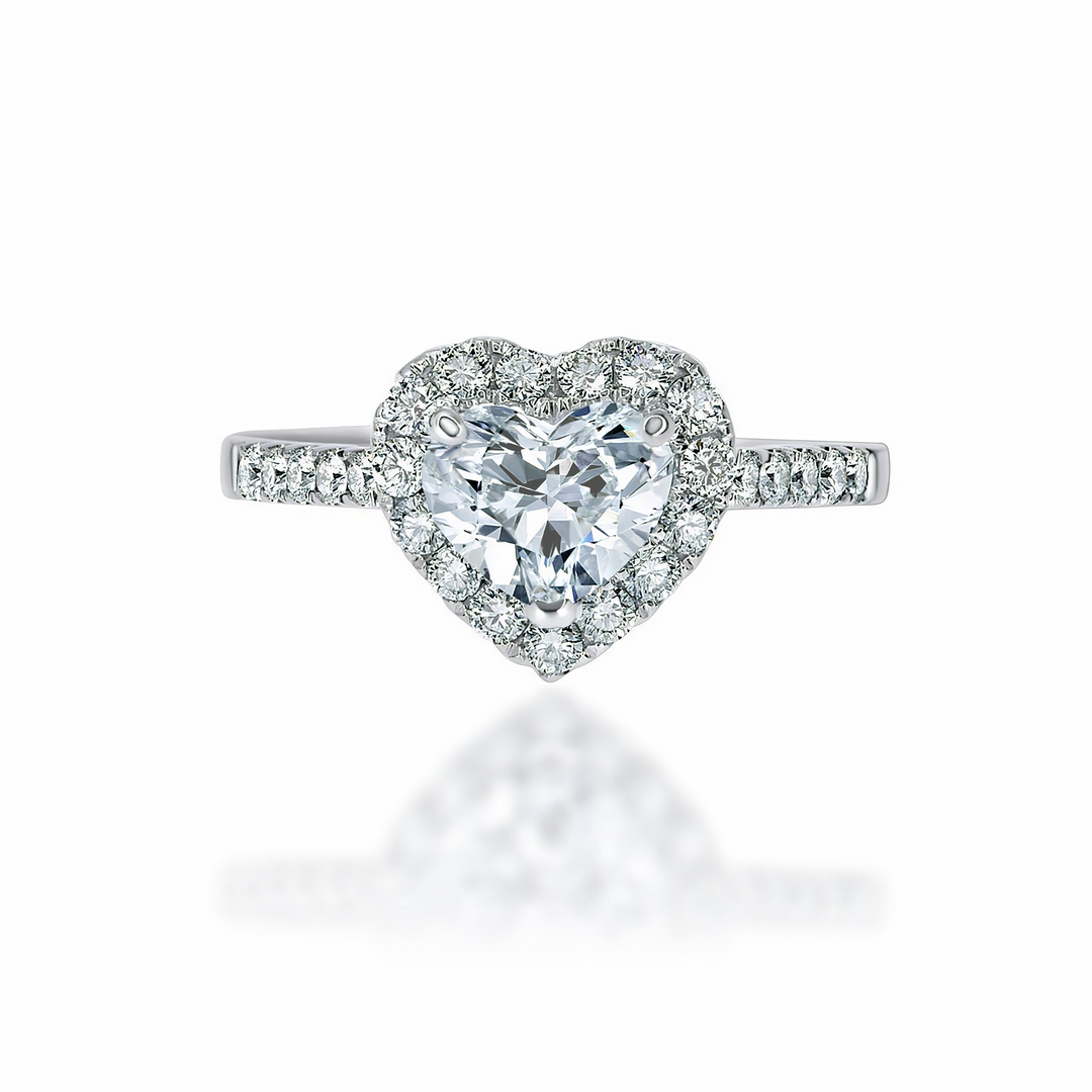 Heavenly Heart Shaped diamond halo ring - W0325 (Lab Grown)