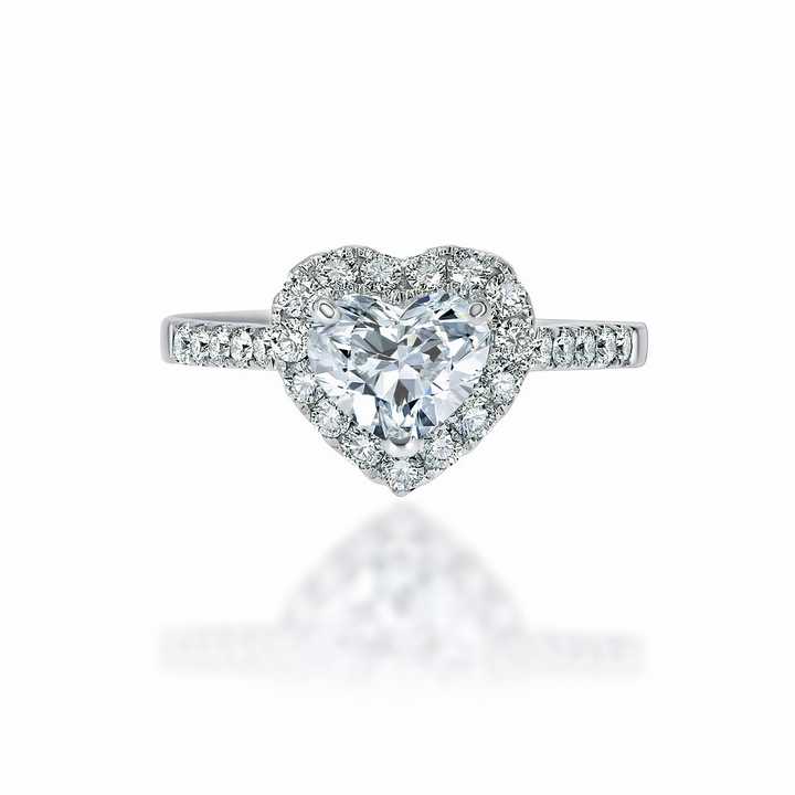 Heavenly Heart Shaped diamond halo ring - W0325 (Lab Grown)