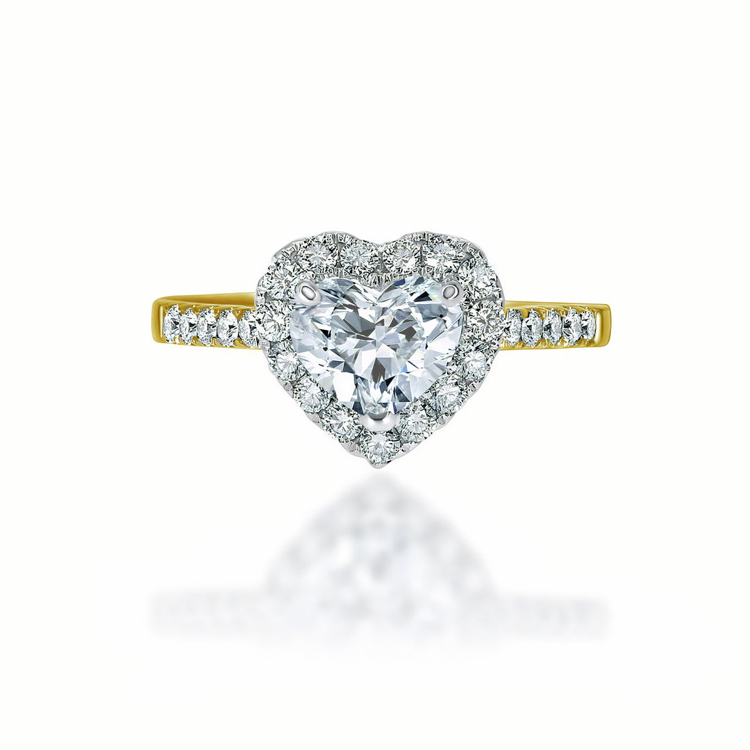 Heavenly Heart Shaped diamond halo ring - W0325 (Lab Grown)