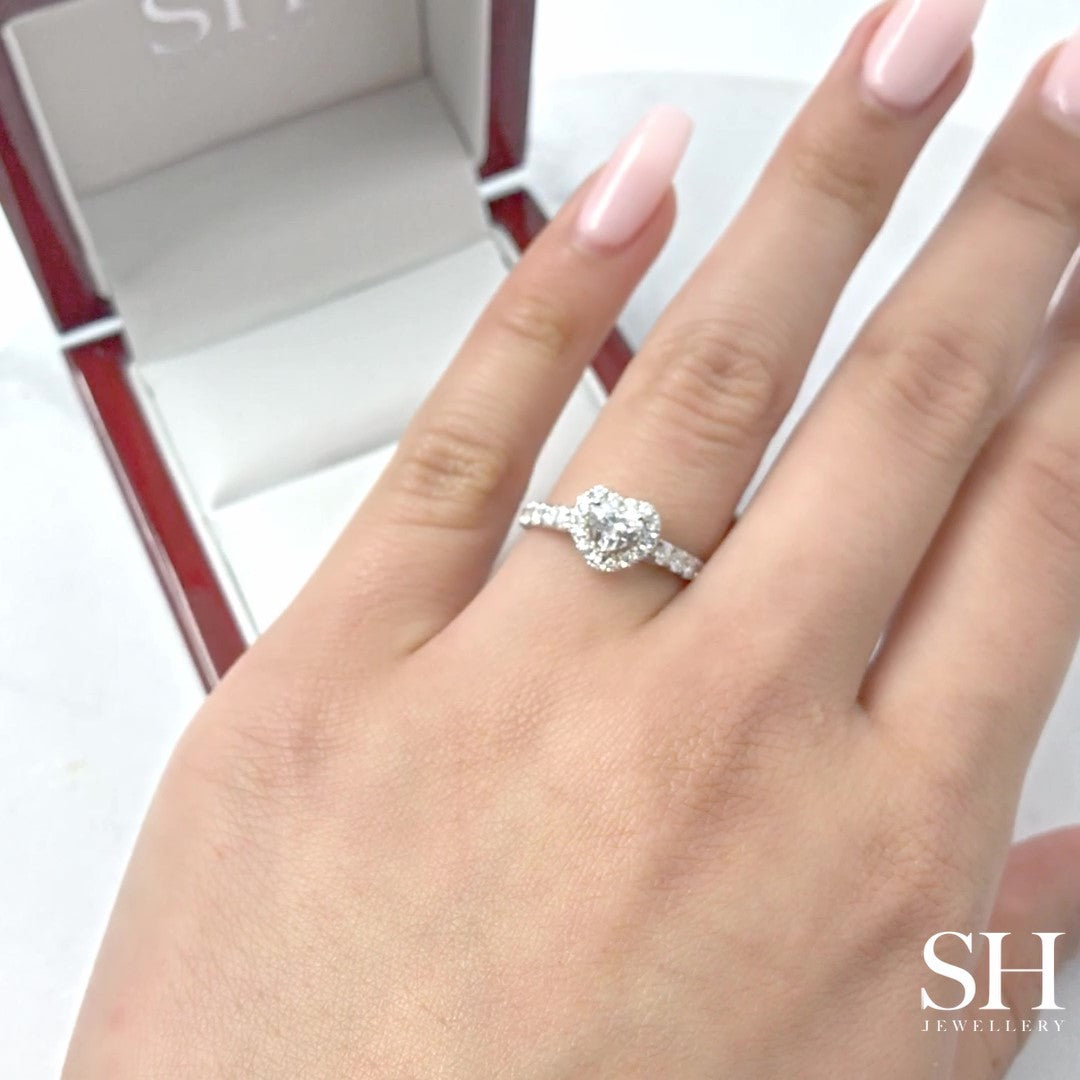 Heavenly Heart Shaped diamond halo ring - W0325 (Lab Grown)