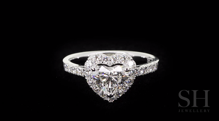 Heavenly Heart Shaped diamond halo ring - W0325 (Lab Grown)