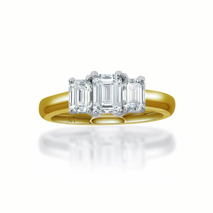 Trilogy Emerald Cut Diamond Ring - W0326 (Lab Grown)