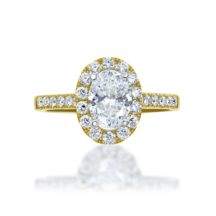 Classic Oval Halo Diamond Engagement Ring - W0330 (Lab Grown)