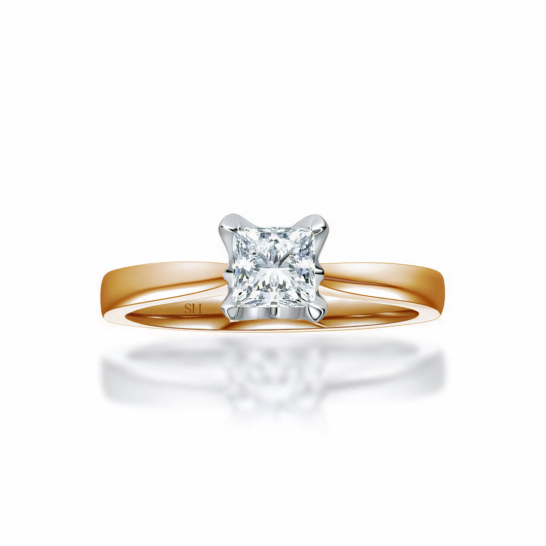 Princess Cut Solitaire in Four Claws - W0334 (Lab Grown)