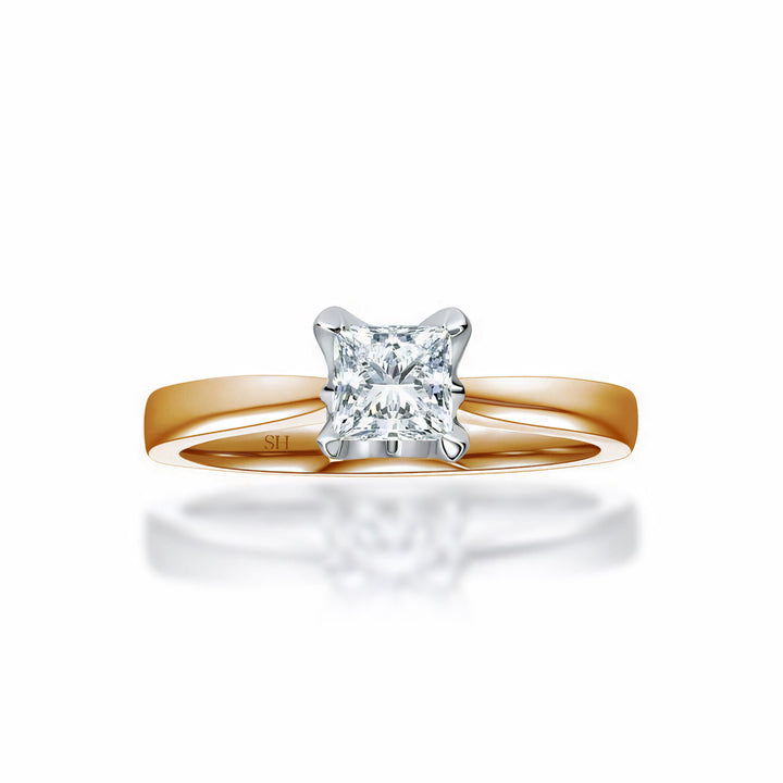 Princess Cut Solitaire in Four Claws - W0334 (Lab Grown)