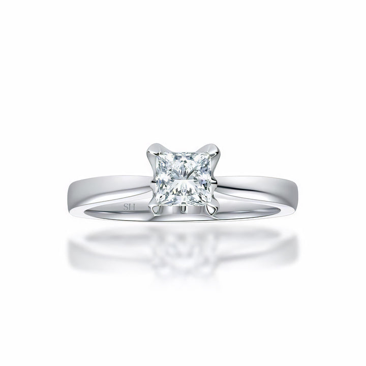 Princess Cut Solitaire in Four Claws - W0334 (Lab Grown)